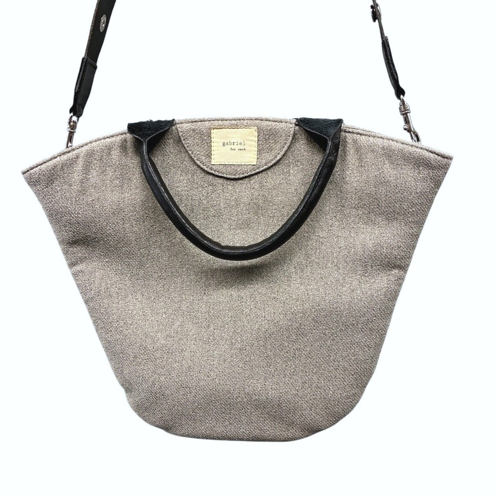 Gabriel For Sach Canvas Leather Crossbody Bag Womens OS Gray Minimalist Casual